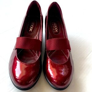 Geox Reapira Red/wine Patent Leather Wedge Slip On Size 39